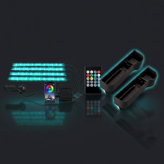 AutoAura Interior Upgrade Bundle — LED Kit + Seat Organizer (Save $10)